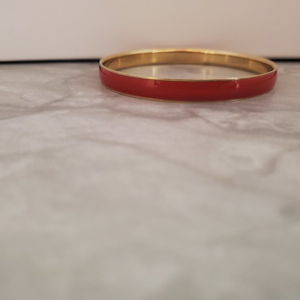 💖 Vintage Y2k 00s 2000's J. Crew Bright Red Skinny Bangle 💖 - Picture 3 of 13